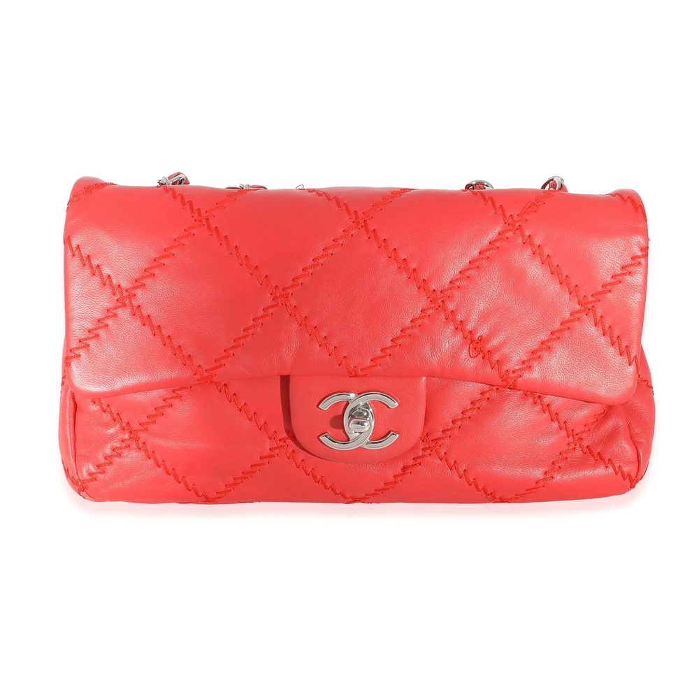 Chanel Red Lambskin Ultra Stitch Flap Bag